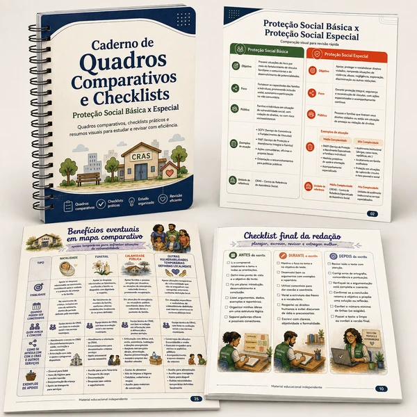 Quadros comparativos e checklists do kit